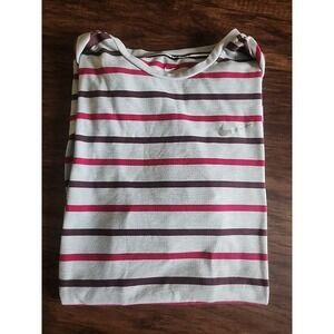 Nike Men's Running Therma Dri-Fit Large Zip Up Back Pocket Gray Striped